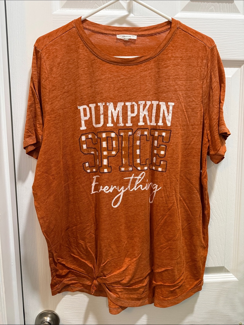 Maurices Orange 'Pumpkin Spice' Graphic Short Sleeve Tee